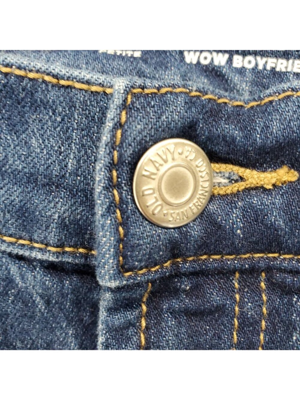 Old Navy Jeans Womens 12 Petite Blue Mid-Rise Wow Boyfriend 5-Pocket Stretch Fit - Picture 8 of 11
